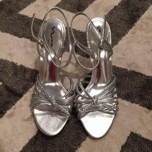 Nina silver stilettos